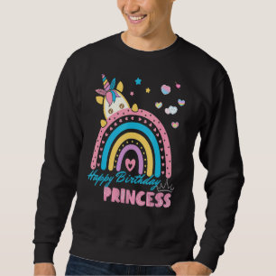 Sweatshirt Joyeux Anniversaire Princesse Unicorne & Rainbow T