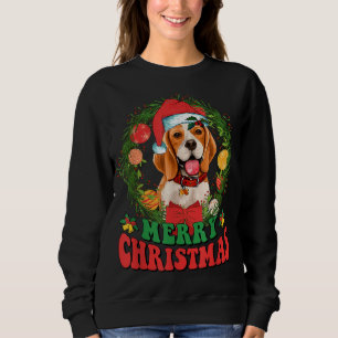 Sweatshirt Joyeux Beagle de Noël Santa Hat Amoureux des chien