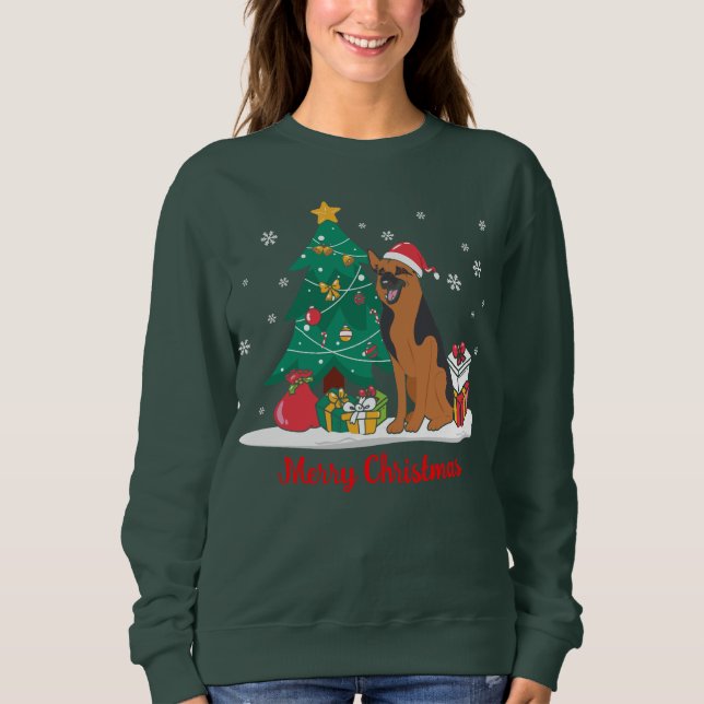 Sweatshirt Joyeux berger allemand de Noël (Devant)