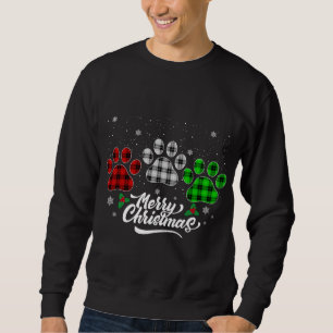 Sweatshirt Joyeux Buffalo de Noël Plaid Rouge Blanc Vert Chie