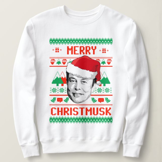 Sweatshirt Joyeux Christmusk UGLY CHRISTMAS SWEATER (Design devant)