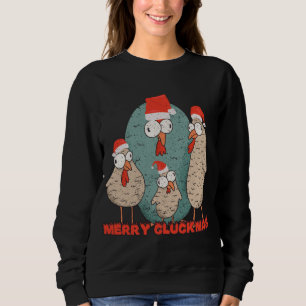Sweatshirt Joyeux Cluckmas - Poules de Noël folles