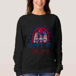 Sweatshirt Joyeux drapeau 4 juillet Gnome Arc-en-ciel Usa Ind