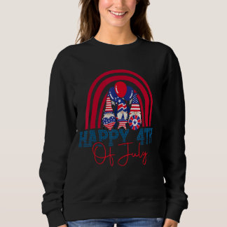 Sweatshirt Joyeux drapeau 4 juillet Gnome Arc-en-ciel Usa Ind