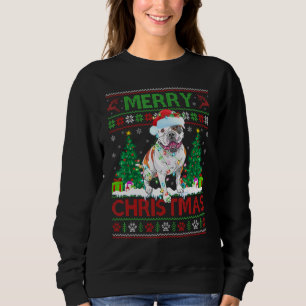 Sweatshirt Joyeux éclairage de Noël Ugly American Bulldog Chr