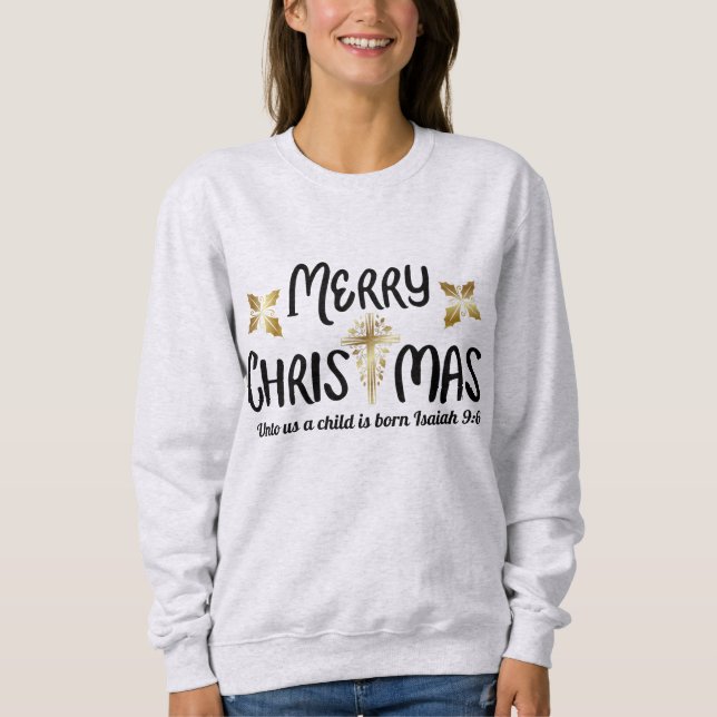 Sweatshirt Joyeux Écriture de Noël (Devant)