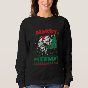 Sweatshirt Joyeux Fishmas Poisson Pêche Papa Pêcheur Noël