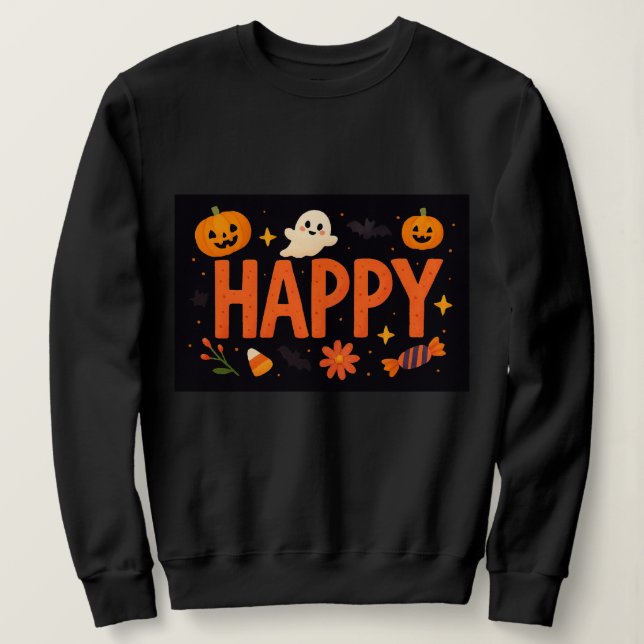 Sweatshirt Joyeux Halloween mignon (Design devant)