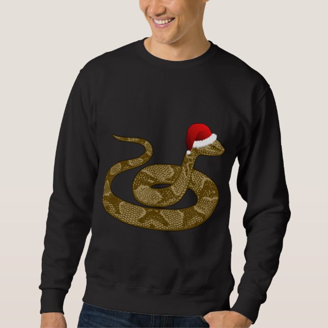 Sweatshirt Joyeux Hissmas Noël Santa Hat Cuperhead Snake (Devant)