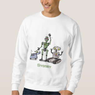 Sweatshirt Joyeux joli dessin de trois robots trio