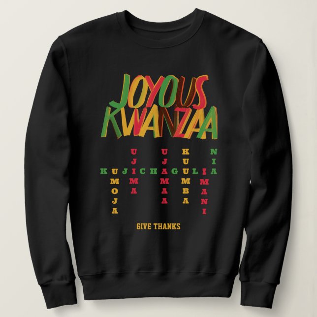 Sweatshirt Joyeux mot de passe KWANZAA (Design devant)
