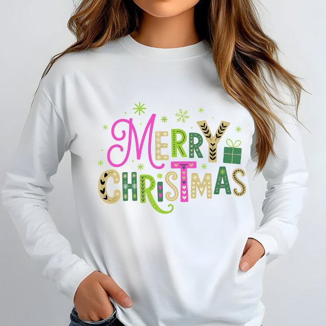 Sweatshirt Joyeux Noël (Merry Christmas Bright and Colorful Shirt)
