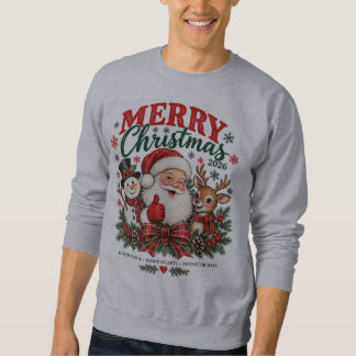 Sweatshirt Joyeux Noël 2026 Vintage Père Noël Renne Snowma