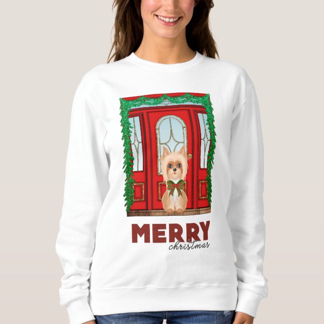 Sweatshirt Joyeux Noël Australien Silky Terrier (Devant)