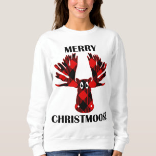 Sweatshirt Joyeux Noël. Buffalo Plaid Cadeau Moose Christ