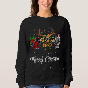 Sweatshirt Joyeux Noël Chien Paw Costume Amoureux des chiens 