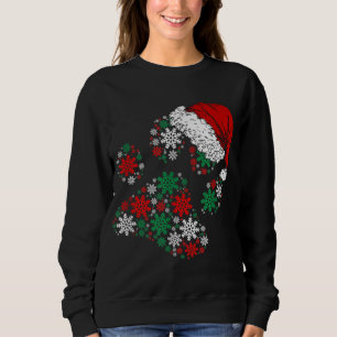 Sweatshirt Joyeux Noël Chien Paws Lumières Santa hat Snowflak