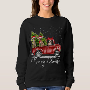 Sweatshirt Joyeux Noël Chihuahua Père Noël Camion Rouge Xmas