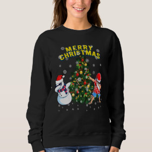 Sweatshirt Joyeux Noël Dabbing Père Noël Tree Snowman