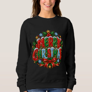 Sweatshirt Joyeux Noël Dessin de Noël Coloré