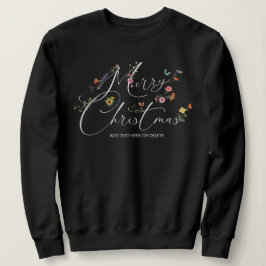 Sweatshirt Joyeux Noël Fleurs sauvages Vacances Moderne Jolie
