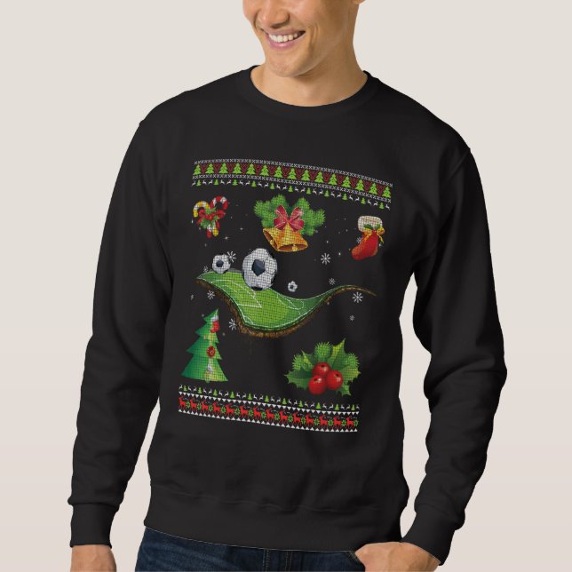 Sweatshirt Joyeux Noël Joueur de football Sport Ventilateur l (Devant)