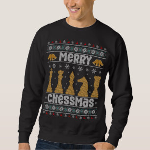 Sweatshirt Joyeux Noël Joueur d'échecs moche Noël