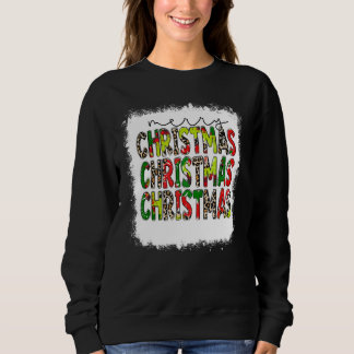 Sweatshirt Joyeux Noël Joyeux Joyeux Noël Pile Léopard Noël