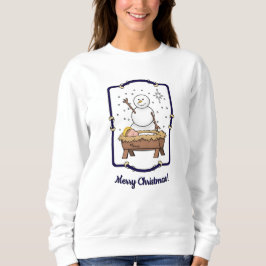Sweatshirt Joyeux Noël Nativité bébé Jésus Snowman