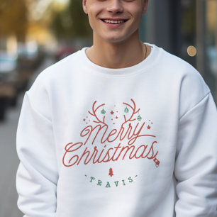 Sweatshirt Joyeux Noël Nom de famille Reindeer Holiday
