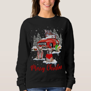 Sweatshirt Joyeux Noël Père Noël Reindeer Bulldog Avec Red Tr