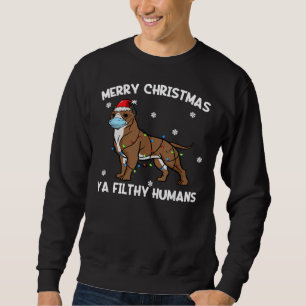 Sweatshirt Joyeux Noël Pitbull Visage Masque Pitty Chien Père