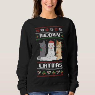 Sweatshirt Joyeux Noël pour Amoureux des chats Chat Pajama xm