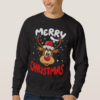 Sweatshirt Joyeux Noël Reindeer Femmes Hommes Funny Famille