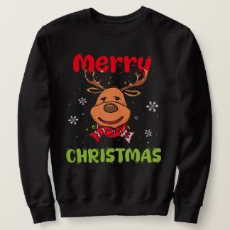 Sweatshirt Joyeux Noël Reindeer Femmes Hommes Funny Famille