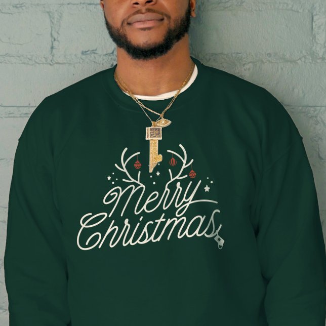 Sweatshirt Joyeux Noël Reindeer Joyeux Vacances (Merry Christmas Reindeer Matching Holiday Sweatshirt)