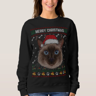 Sweatshirt Joyeux Noël Siamais Amoureux de les chats Ugly Xma