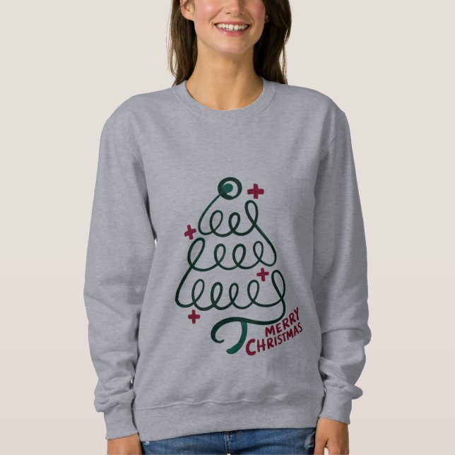 Sweatshirt Joyeux Noël Stethoscope CNA Travailleur Médicale (Devant)