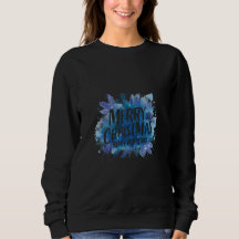 Joyeux Noël Sweat-Shirt Aquarelle Bleue