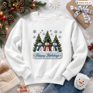 Sweatshirt Joyeux Noël Vacances de Noël Bonhomme de Neige Cad