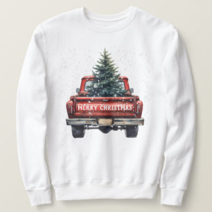 Sweatshirt Joyeux Noël vintage Camion Rouge