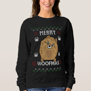 Sweatshirt Joyeux Noël Woofmas Pomeranian Chien Ugly