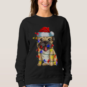 Sweatshirt Joyeux Noël Xmas Festival Lumières Chien Pug