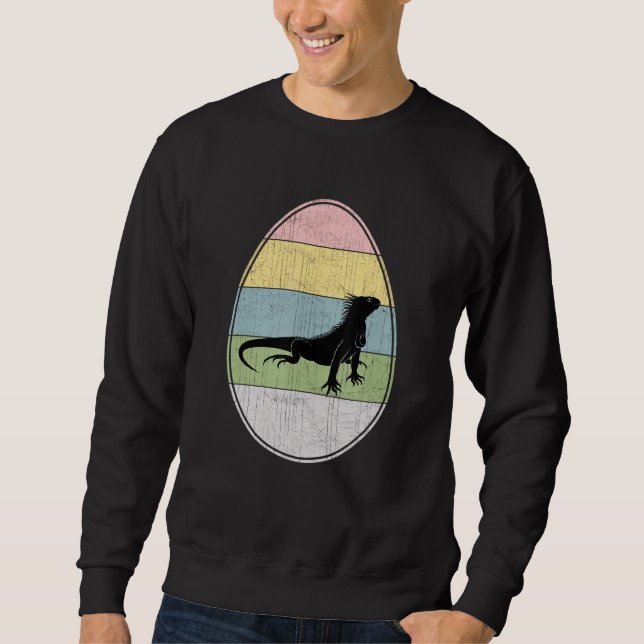 Sweatshirt Joyeux Oeuf de Pâques Iguana Graphique Drôle Jour  (Devant)