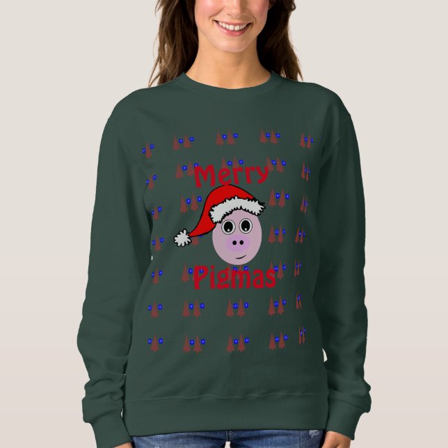 Sweatshirt Joyeux Pigmas, chandail laid de Noël (Devant)