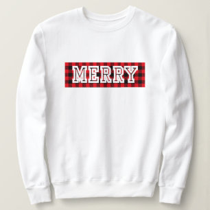Sweatshirt Joyeux pull de Noël, rouge noir