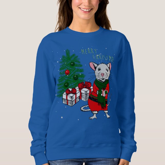 Sweatshirt joyeux rat de noël (Devant)
