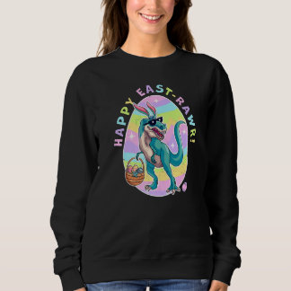 Sweatshirt Joyeux Rawr Est Cute Dinosaur Bunny Oreilles Joyeu