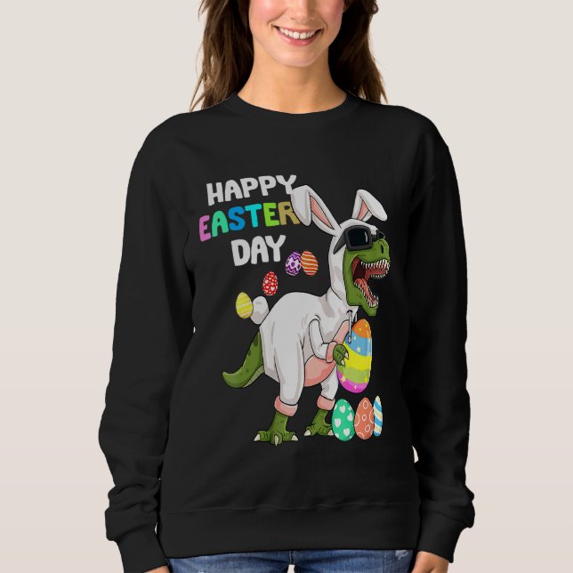Sweatshirt Joyeux Rex Dinosaure Jour de Pâques OEuf lapin de  (Devant)