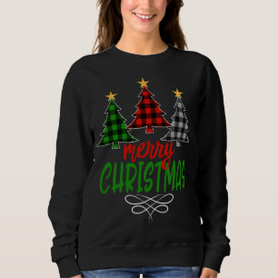 Sweatshirt Joyeux sapin de Noël Trois buffles Plaid